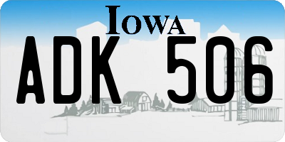 IA license plate ADK506