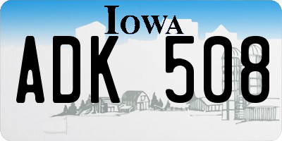 IA license plate ADK508