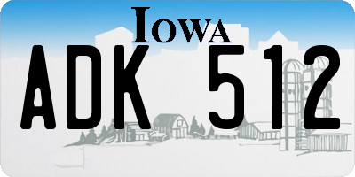 IA license plate ADK512