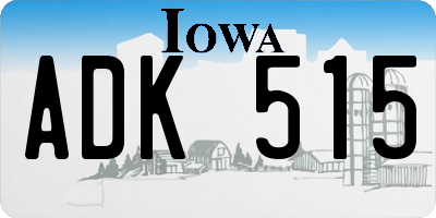 IA license plate ADK515