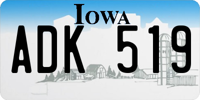 IA license plate ADK519