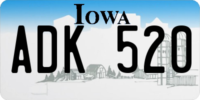 IA license plate ADK520