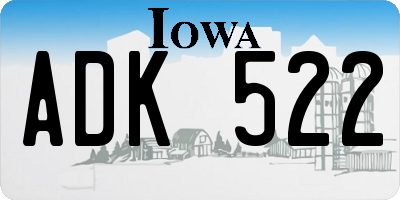 IA license plate ADK522