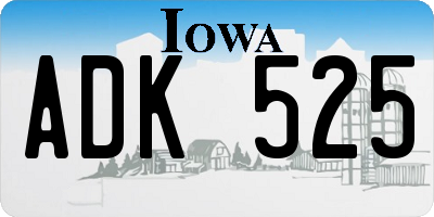 IA license plate ADK525