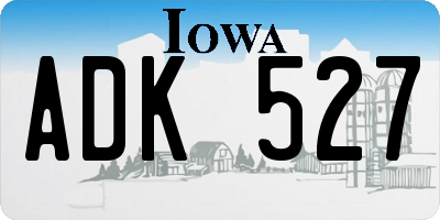 IA license plate ADK527