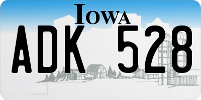 IA license plate ADK528