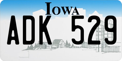 IA license plate ADK529