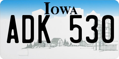 IA license plate ADK530