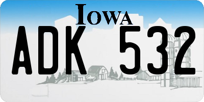 IA license plate ADK532