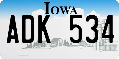 IA license plate ADK534