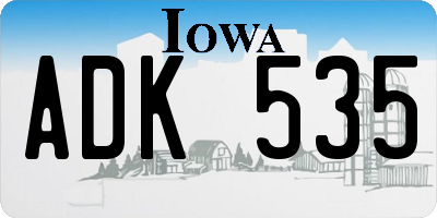 IA license plate ADK535