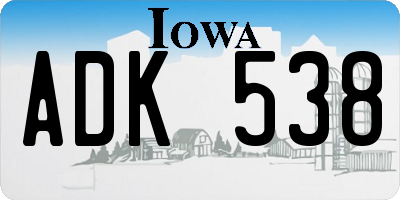 IA license plate ADK538
