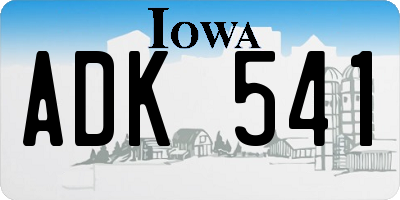 IA license plate ADK541