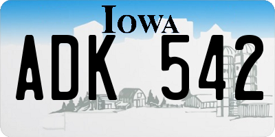 IA license plate ADK542