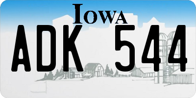 IA license plate ADK544