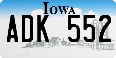 IA license plate ADK552