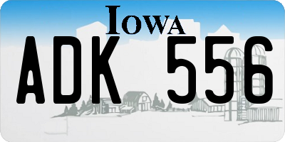 IA license plate ADK556
