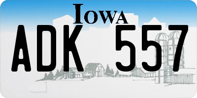 IA license plate ADK557