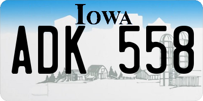 IA license plate ADK558