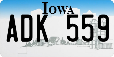 IA license plate ADK559