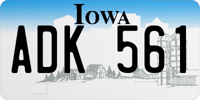 IA license plate ADK561