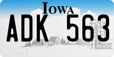 IA license plate ADK563