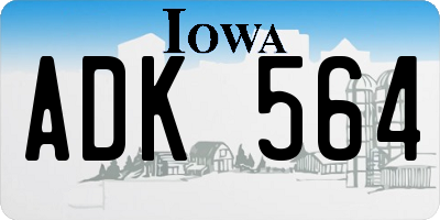 IA license plate ADK564