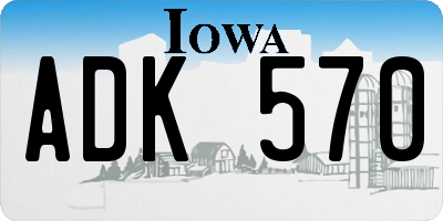 IA license plate ADK570