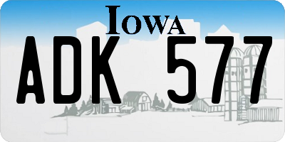 IA license plate ADK577