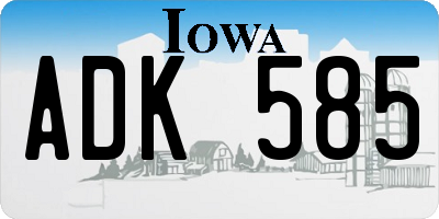 IA license plate ADK585