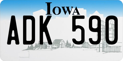 IA license plate ADK590