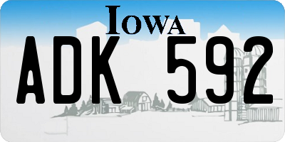 IA license plate ADK592