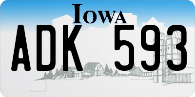 IA license plate ADK593