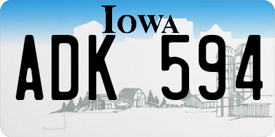 IA license plate ADK594
