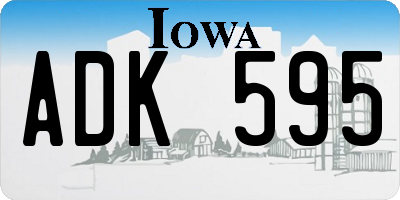 IA license plate ADK595