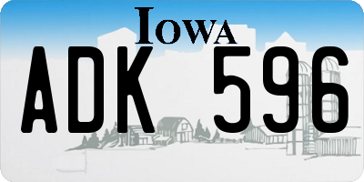 IA license plate ADK596