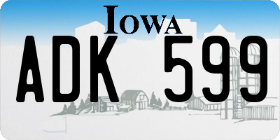 IA license plate ADK599