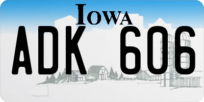 IA license plate ADK606