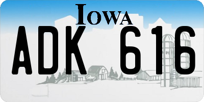 IA license plate ADK616