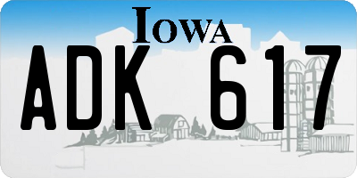 IA license plate ADK617