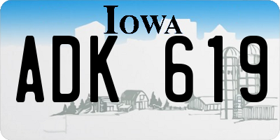 IA license plate ADK619
