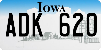 IA license plate ADK620