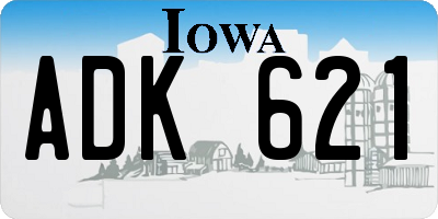 IA license plate ADK621