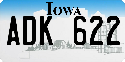 IA license plate ADK622