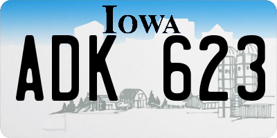 IA license plate ADK623