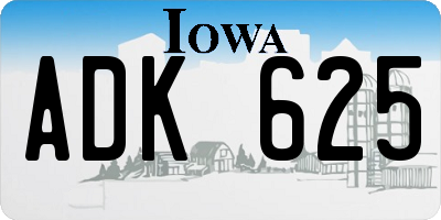 IA license plate ADK625