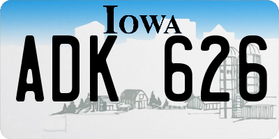 IA license plate ADK626