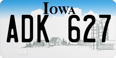 IA license plate ADK627