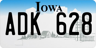 IA license plate ADK628