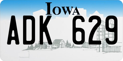 IA license plate ADK629